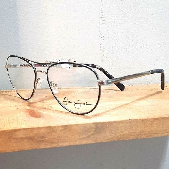 NEW Sean John Silver Metal Eyeglass Frame, Rx'able, unisex, glasses, Aviator - Picture 5 of 6